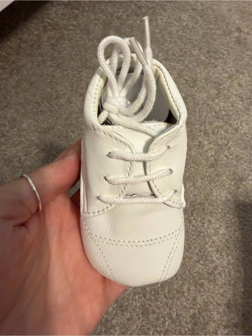 White Baby Lace-Up Walker Shoe